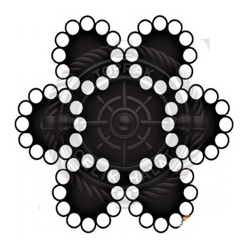 6x12 + 7 Galvanizli Çelik Halat