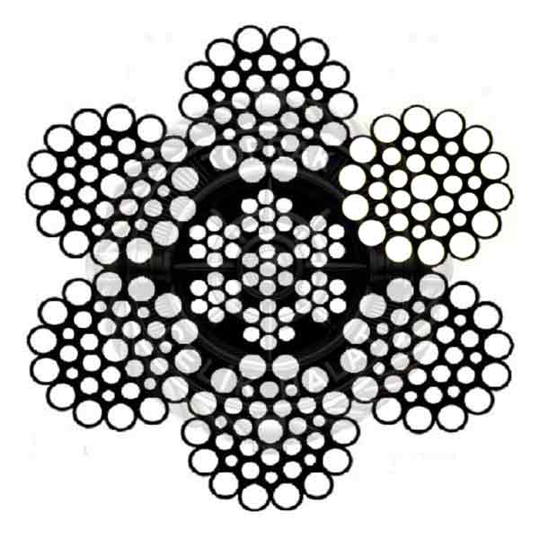 6x36 IWRC Çelik Özlü Warrington Çelik Halat