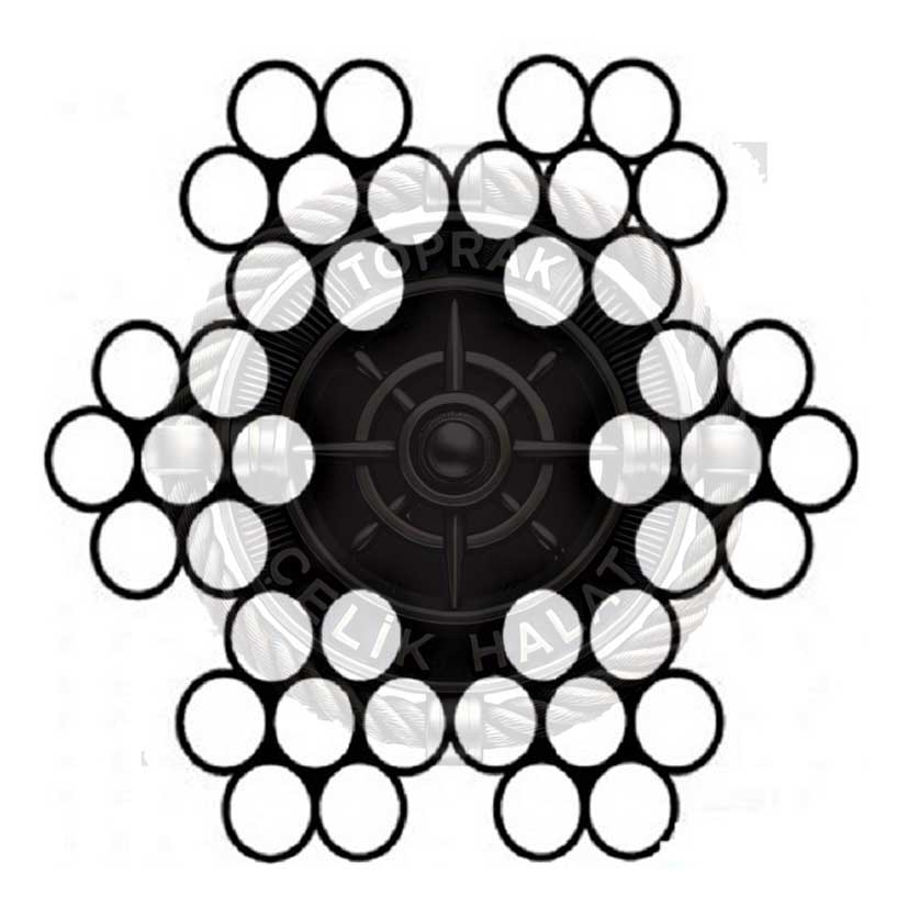 6x7 FC Kendir Özlü Çelik Halat