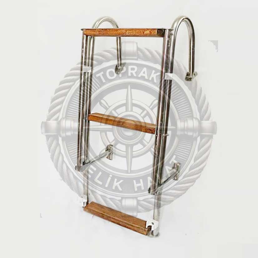 Krom Tekne Merdiveni Tik 3 Basamaklı